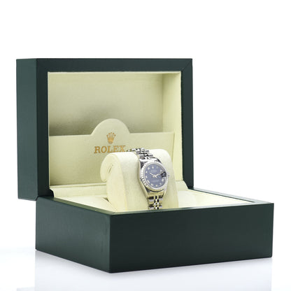 Rolex Stainless Steel 26mm Oyster Perpetual Datejust Watch Blue Roman 79240 5 of 5