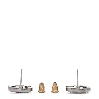Chanel Ruthenium Crystal CC Earrings Multicolor 3 of 7