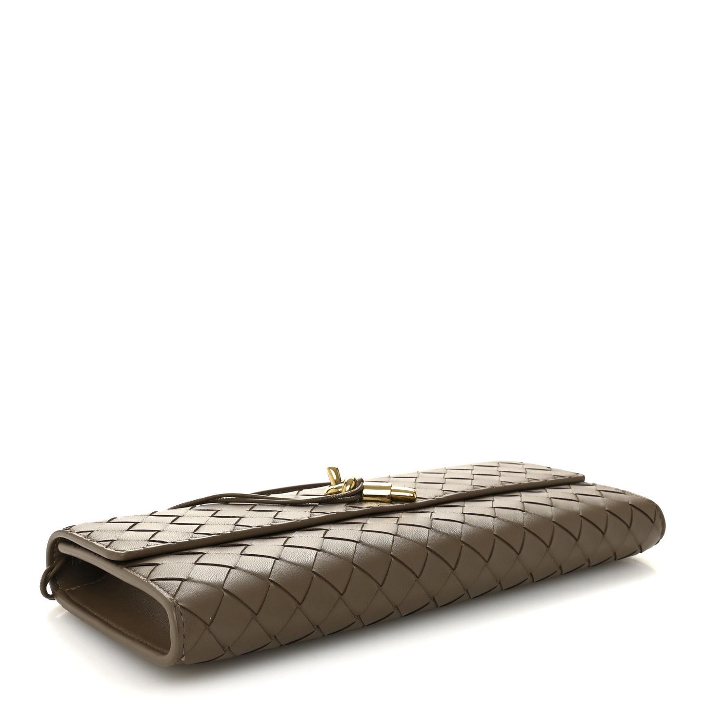 Nappa Intrecciato Long Andiamo Top Handle Clutch Pinecone