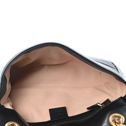 Gucci Calfskin Matelasse Small GG Marmont Shoulder Bag Black 4 of 4