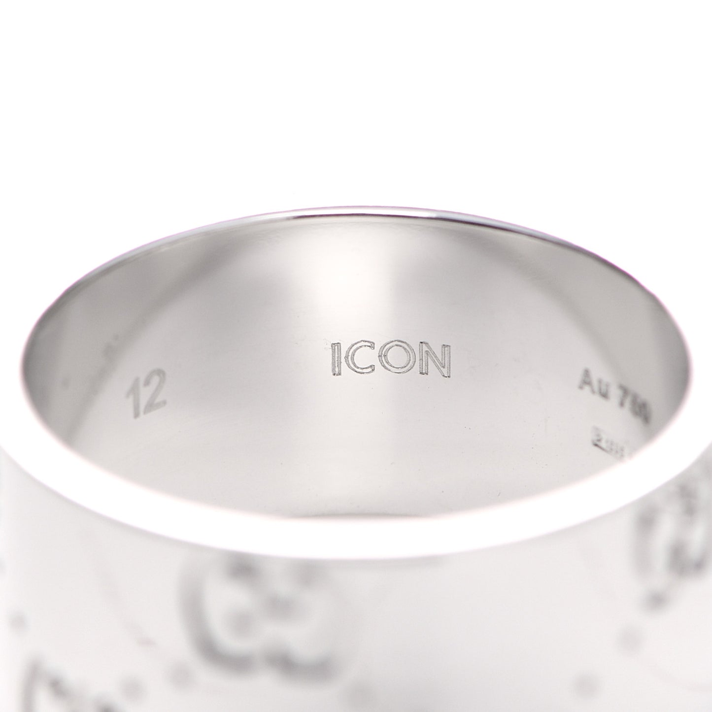 18K White Gold 9mm Icon Band Ring 52 6