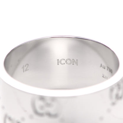 Gucci 18K White Gold 9mm Icon Band Ring 52 6 6 of 7