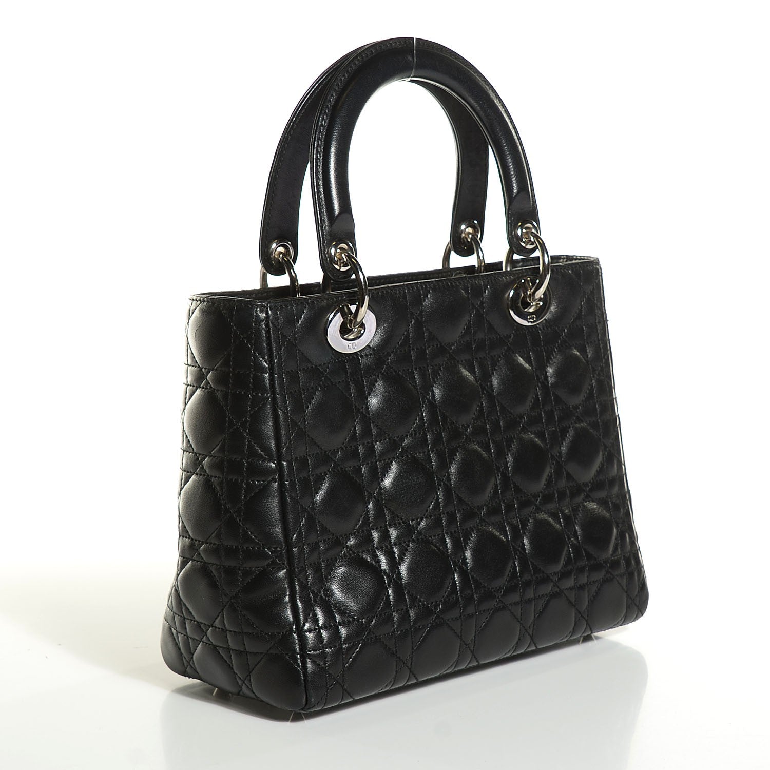 Christian Dior Lambskin Cannage Medium Lady Dior Black 3 of 9