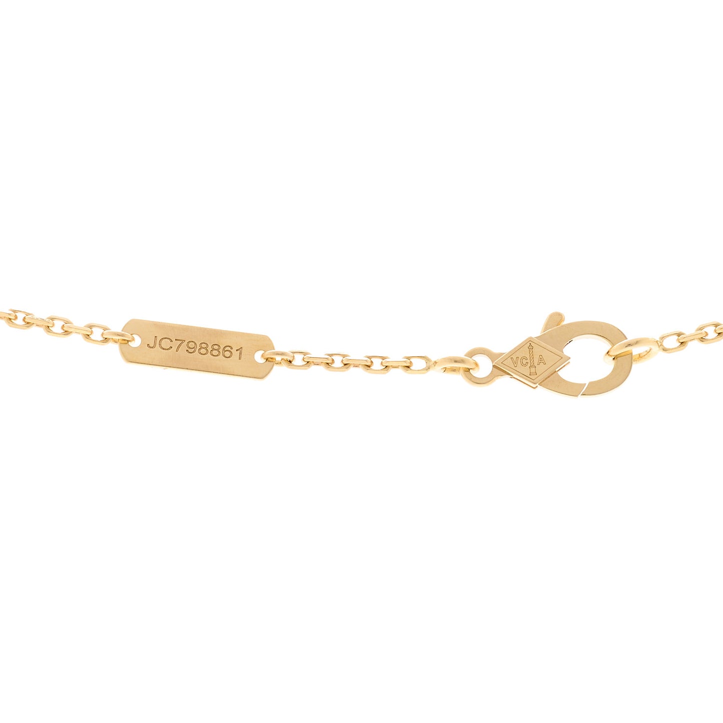 18K Yellow Gold Guilloche Vintage Alhambra Pendant Necklace