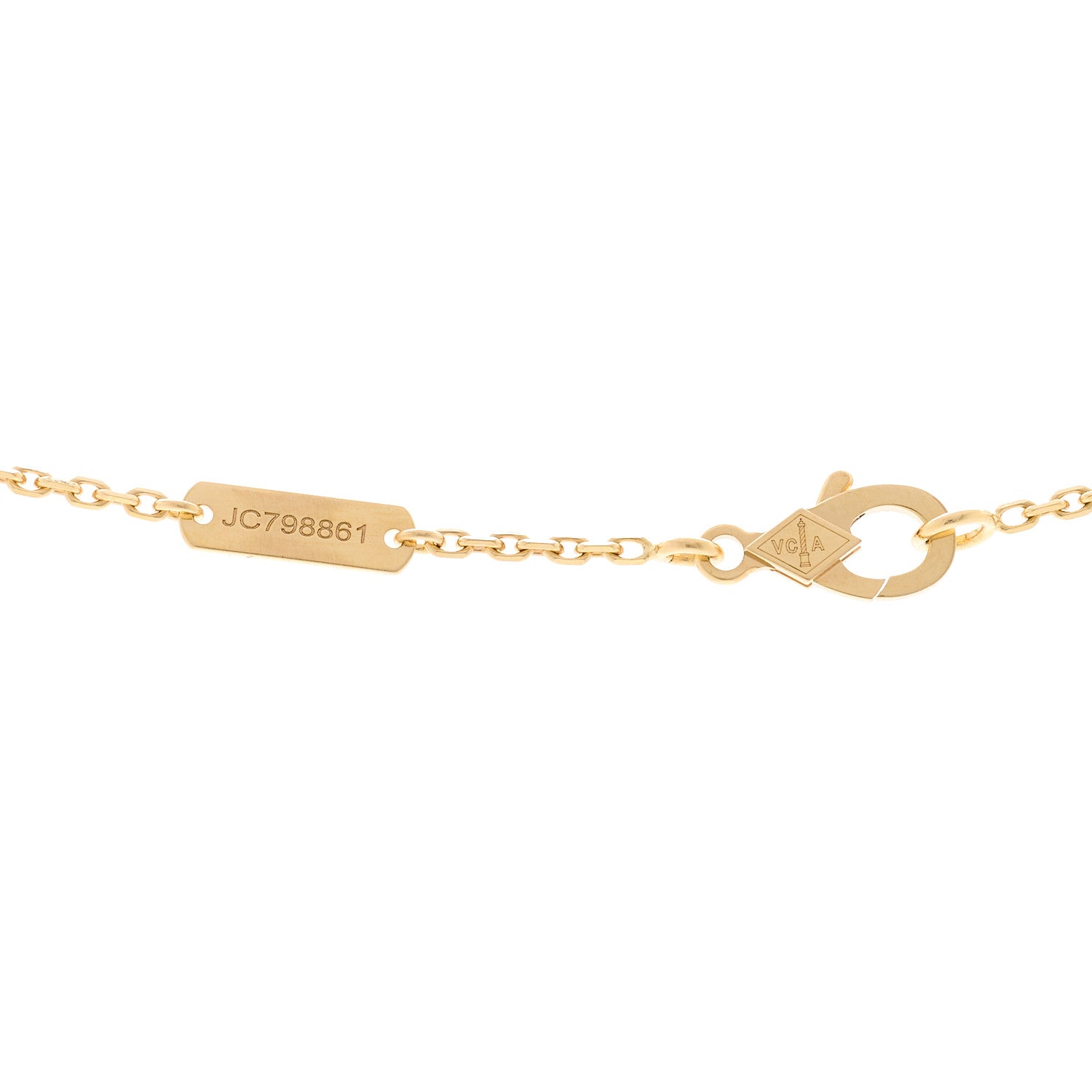 Van Cleef & Arpels 18K Yellow Gold Guilloche Vintage Alhambra Pendant Necklace 4 of 6