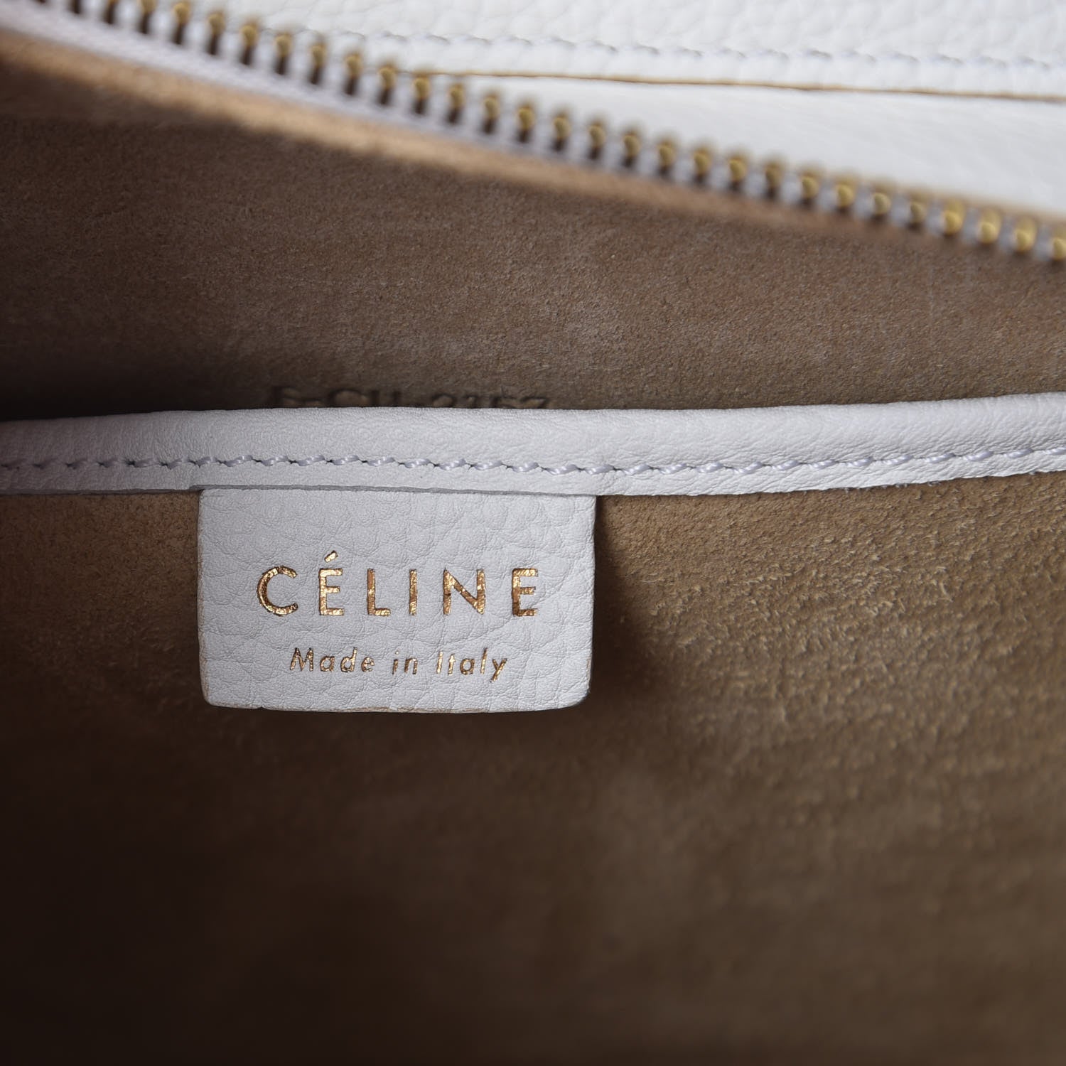 Celine Drummed Calfskin Nano Luggage White 7 of 10