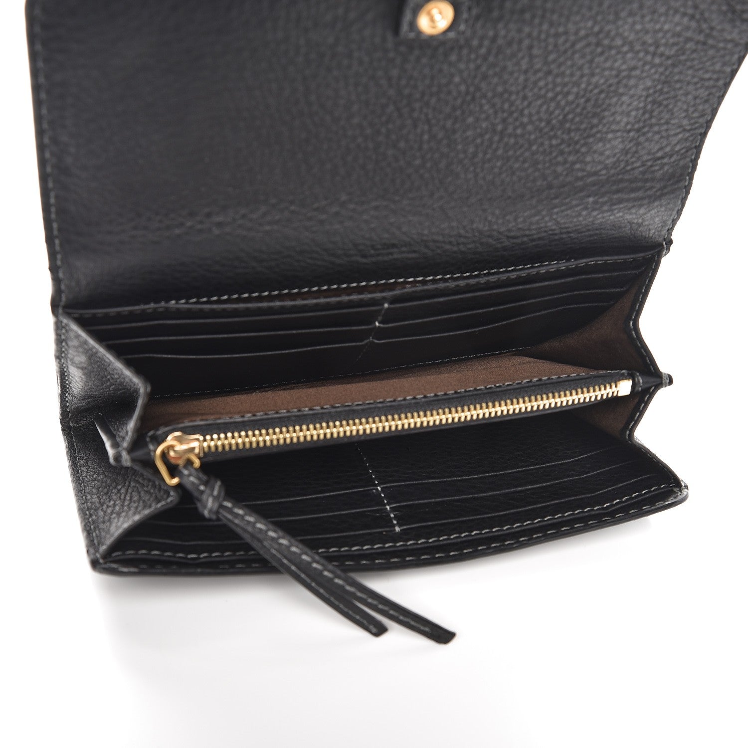 Chloe Calfskin Marcie Continental Flap Wallet Black 5 of 8