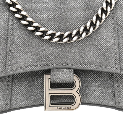 Balenciaga Glitter Fabric Hourglass Top Handle Bag Mini with Chain Grey 7 of 10