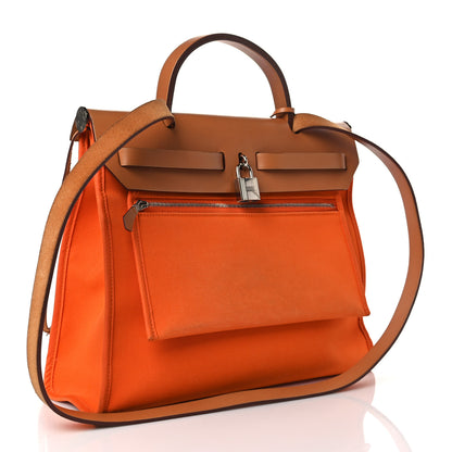 Hermes Toile Vache Hunter Herbag Zip 31 PM Orange 4 of 10