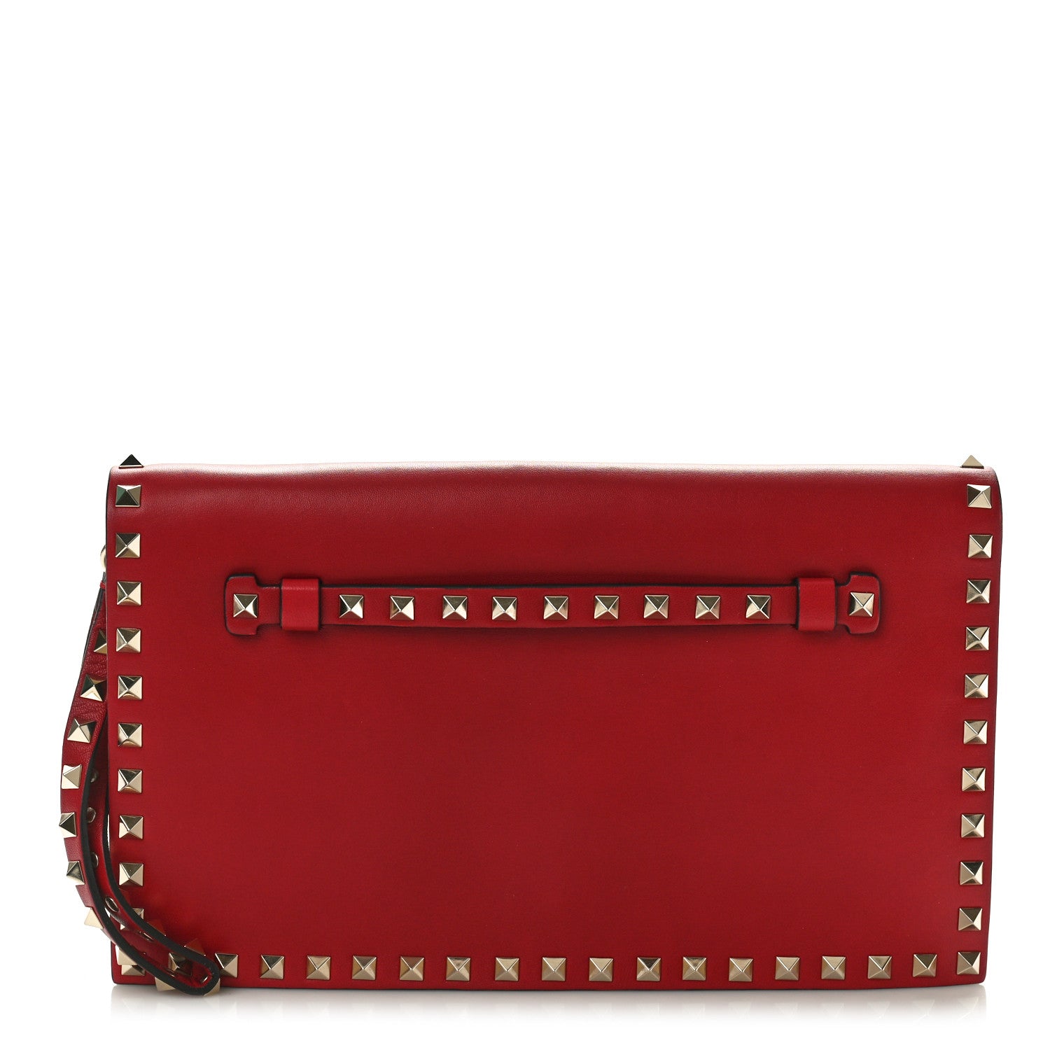 Valentino Garavani Nappa Rockstud Wristlet Clutch Rosso Valentino 1 of 7