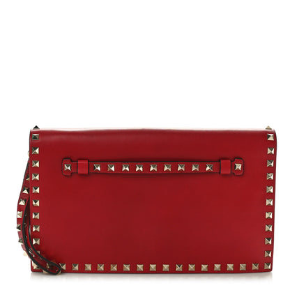 Valentino Garavani Nappa Rockstud Wristlet Clutch Rosso Valentino 1 of 7