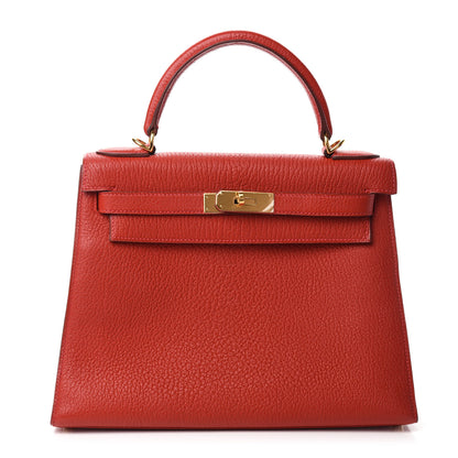 Hermes Chevre Mysore Kelly Sellier 28 Rouge Casaque 1 of 10
