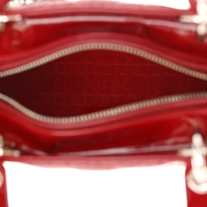 Christian Dior Patent Cannage Medium Lady Dior Red 5 of 10