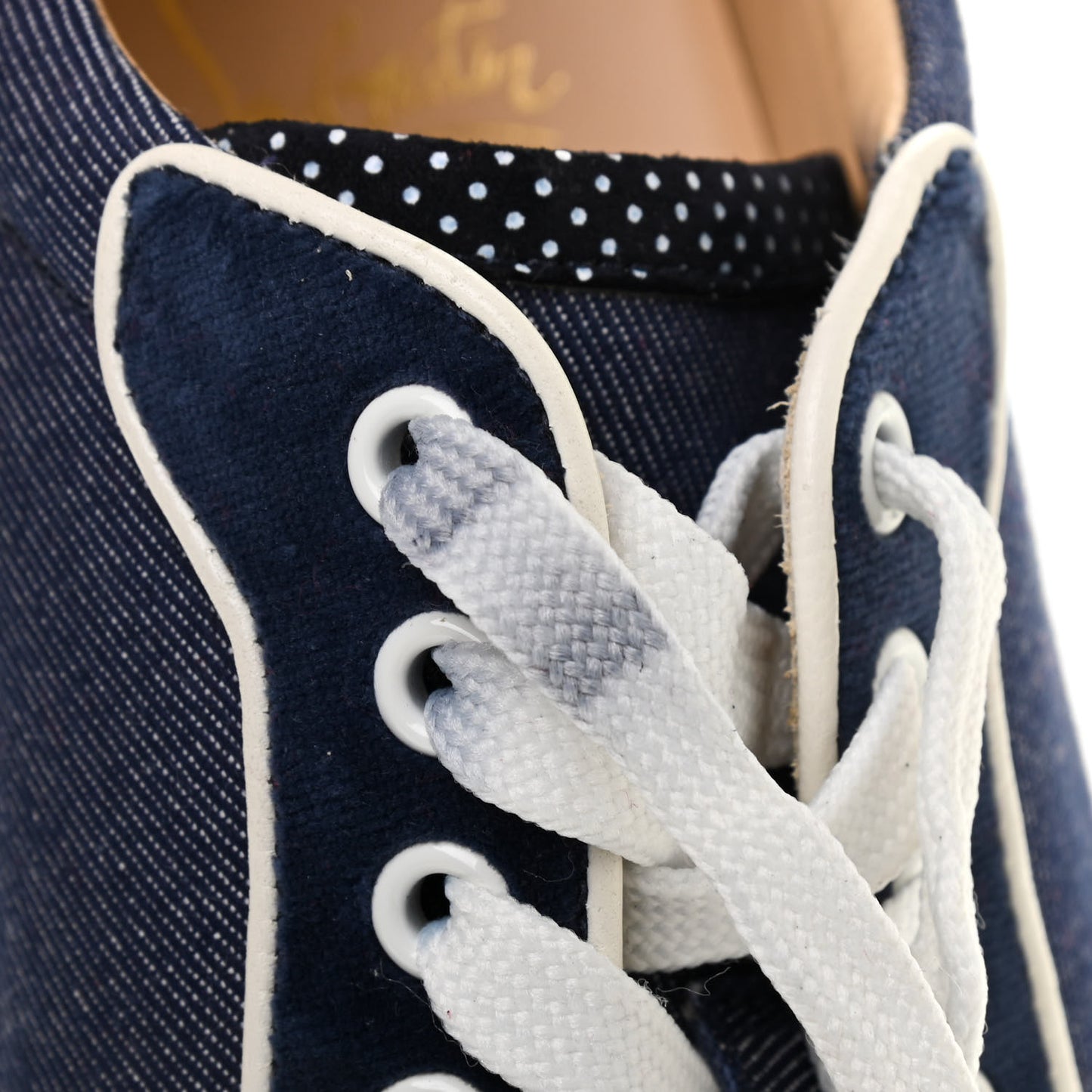 Denim Velours Spikes Vieira Flat Sneaker 40 Navy Latte