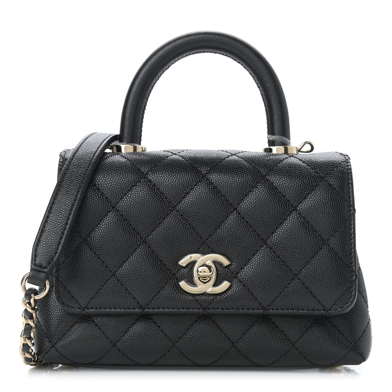Chanel Caviar Quilted Extra Mini Coco Handle Flap Black 1 of 9