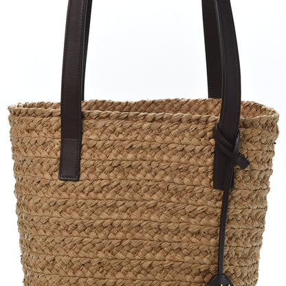 Saint Laurent Raffia Calfskin Small Panier Tote Naturale Nut 8 of 8