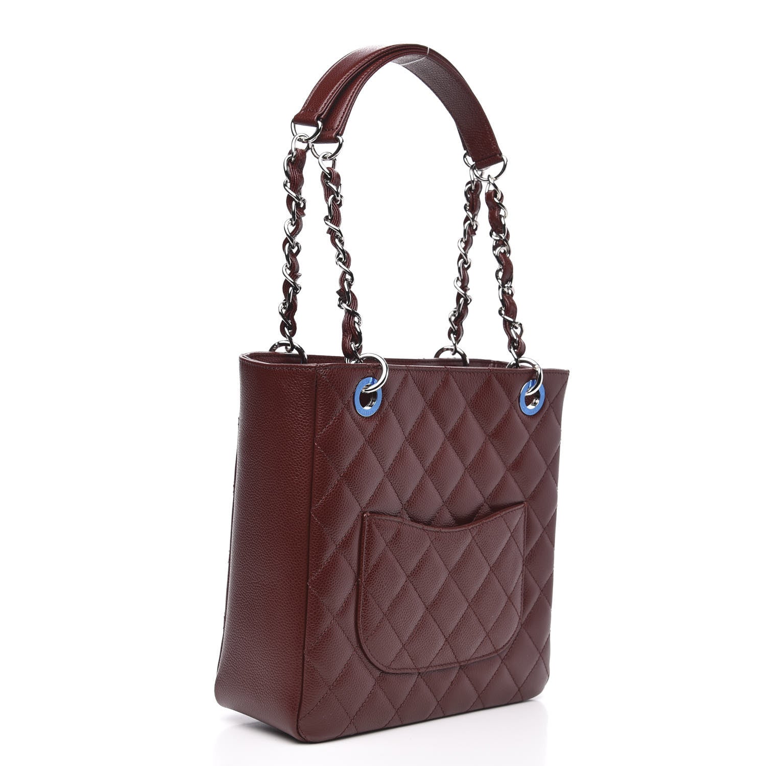 Chanel Caviar Quilted Petit Shopping Tote PST Burgundy 3 of 11