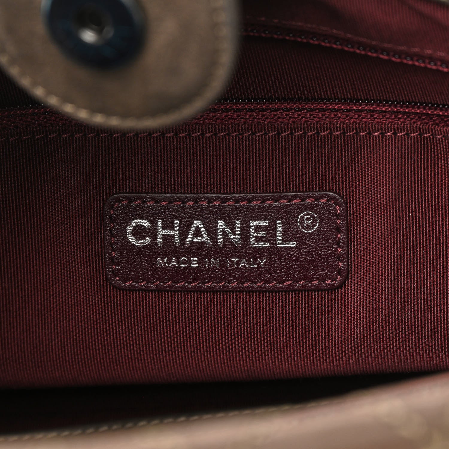 Chanel Iridescent Calfskin Stitched Large Boy Shopping Tote Dark Khaki 6 of 13