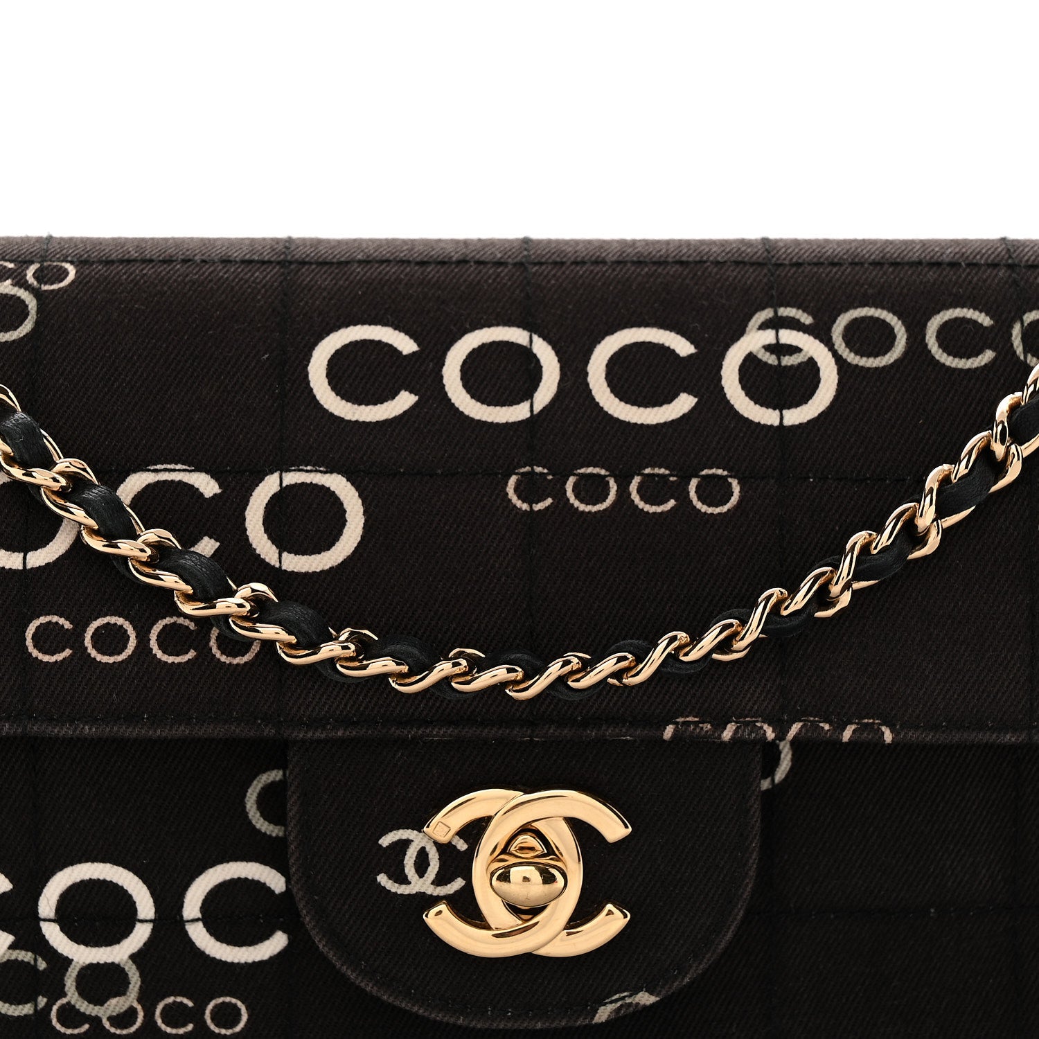Chanel Canvas Chocolate Bar Quilted Coco East West Flap Brown 8 of 13