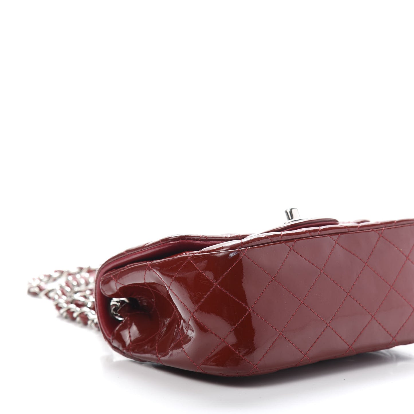 Patent Quilted Mini Square Flap Red