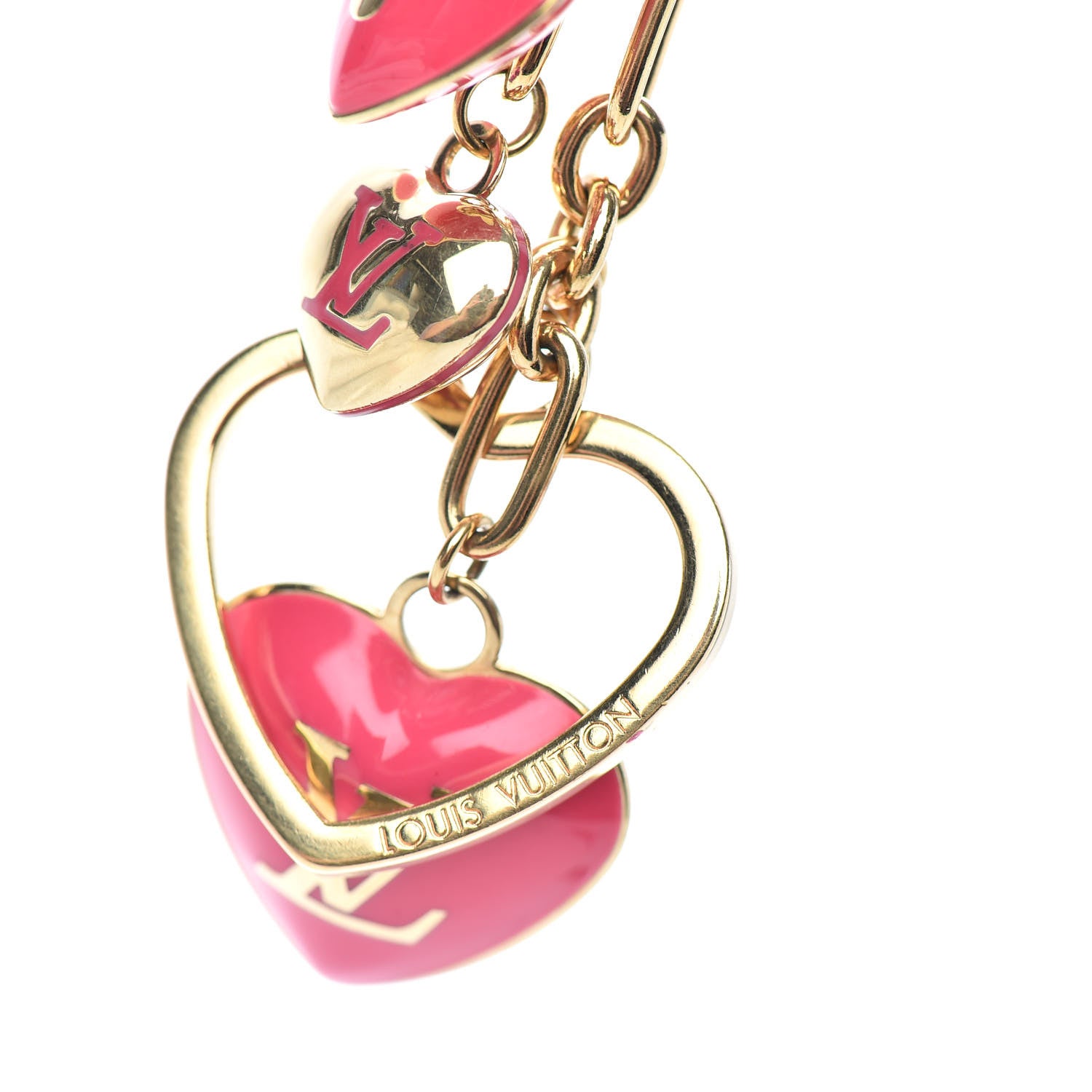 Louis Vuitton Coeurs Heart Bag Charm Key Holder Pink 3 of 3