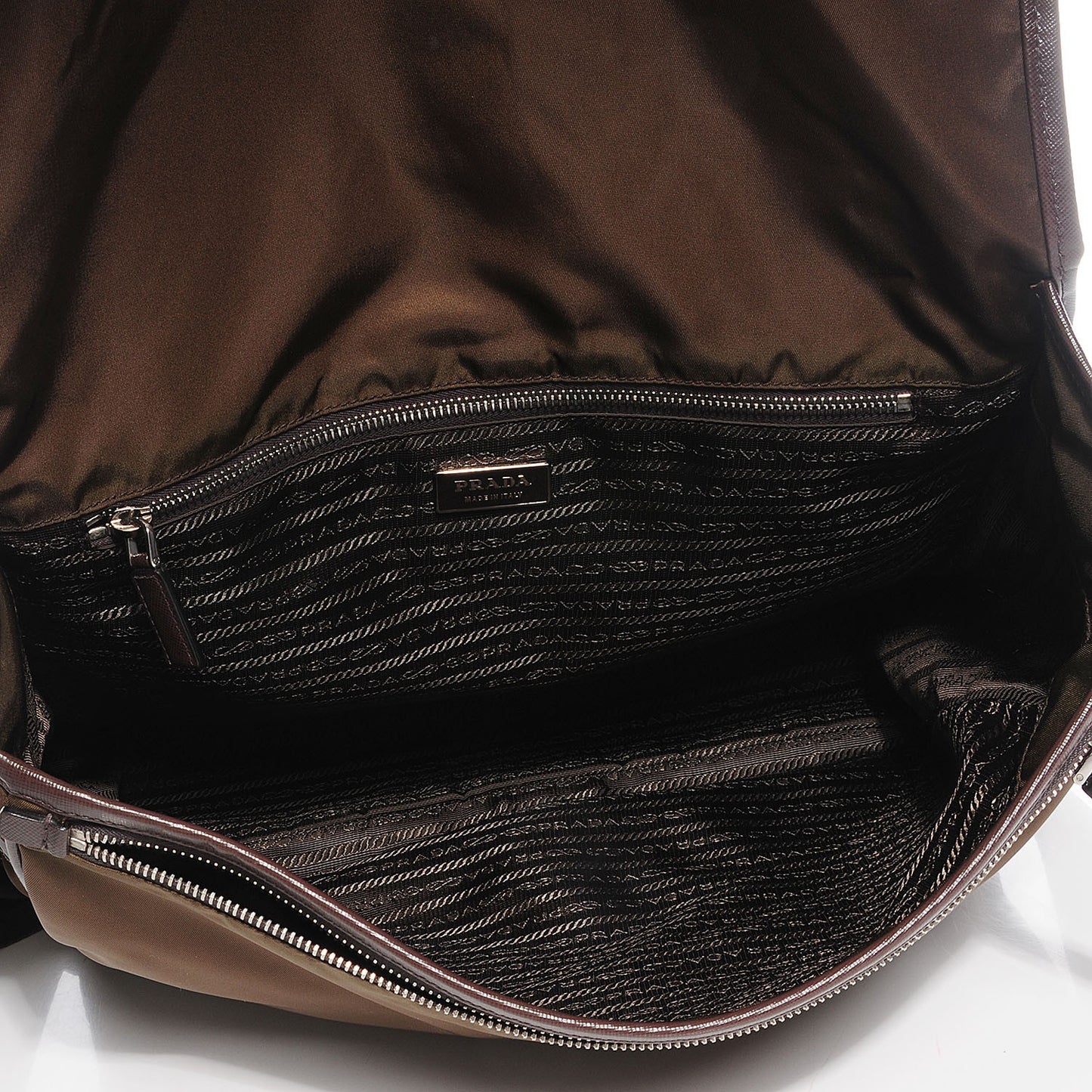 Tessuto Saffiano Messenger Satchel Bruciato