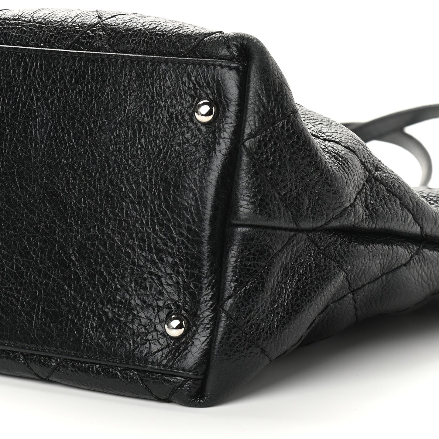 Glazed Calfskin Large On The Road Tote Black