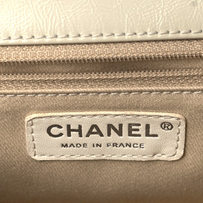 Chanel Distressed Patent Calfskin Small Frame Single Flap White 6 of 10