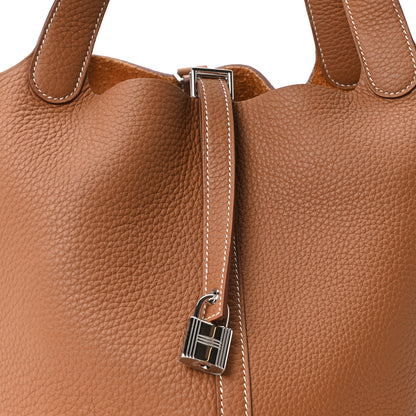 Hermes Taurillon Clemence Picotin Lock 22 MM Gold 8 of 11