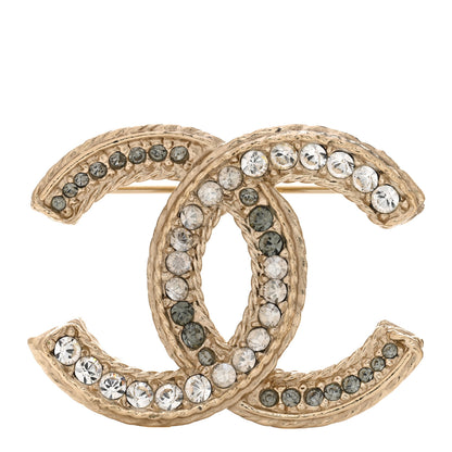 Chanel Crystal CC Brooch Light Gold 1 of 4