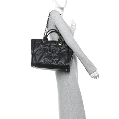 Chanel Calfskin Small Deauville Tote Black 2 of 12