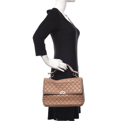 Valentino Garavani Nappa Large Rockstud Spike Shoulder Bag Soft Noisette 2 of 9