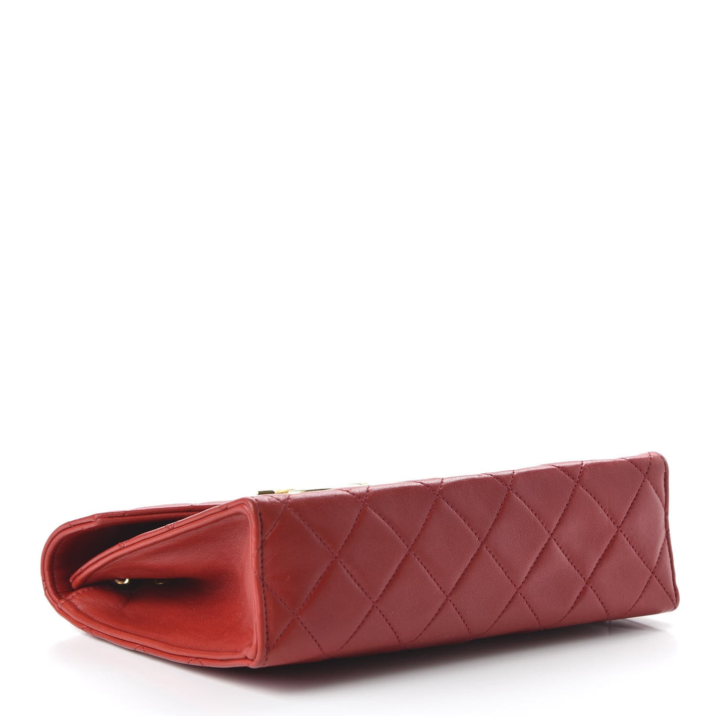 Lambskin Quilted Envelope Flap Red