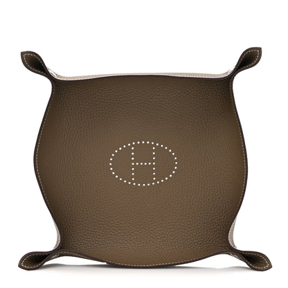 Hermes Taurillon Clemence Mises et Relances Change Tray Etoupe 1 of 6