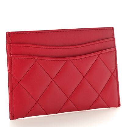 Chanel Lambskin Quilted Card Holder Red 3 of 9