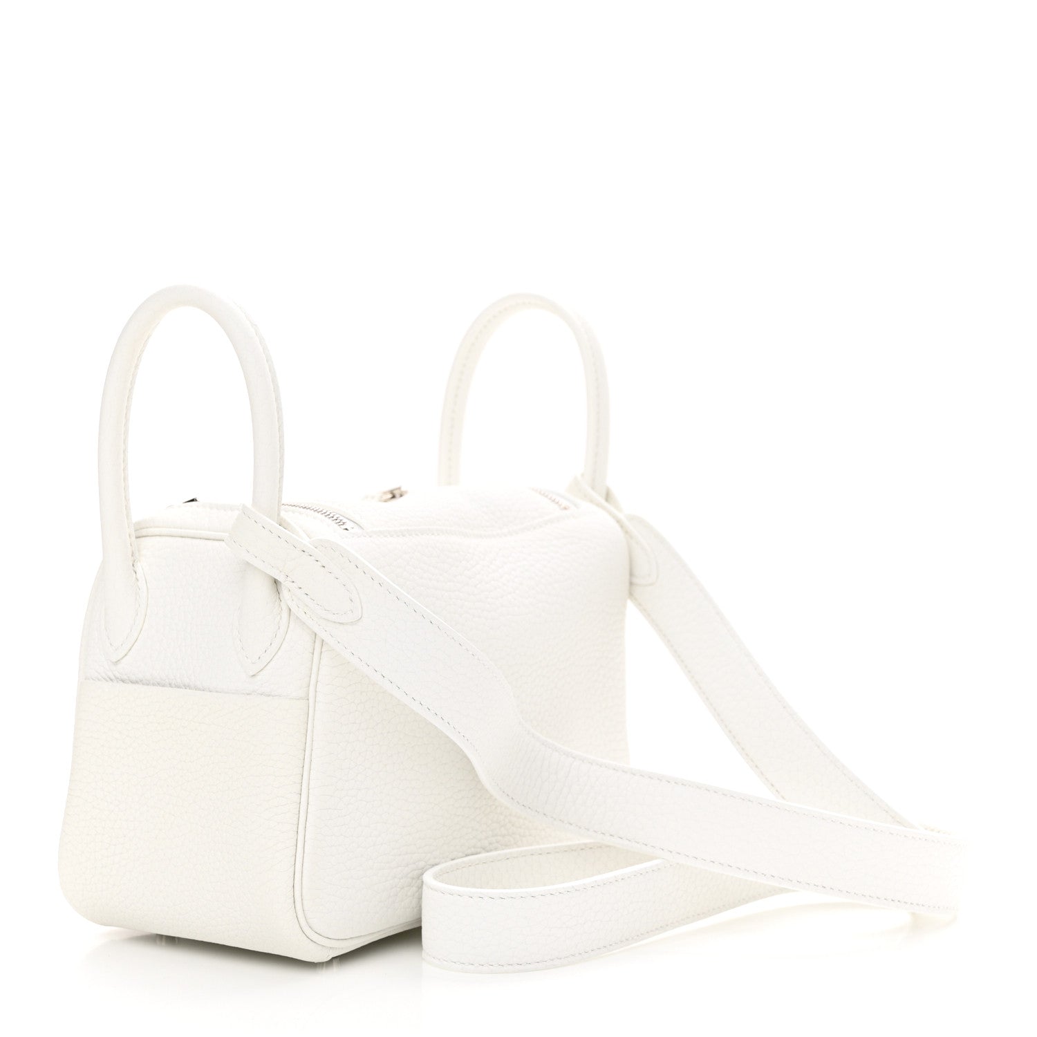 Hermes Taurillon Clemence Mini Lindy 20 New White 3 of 11