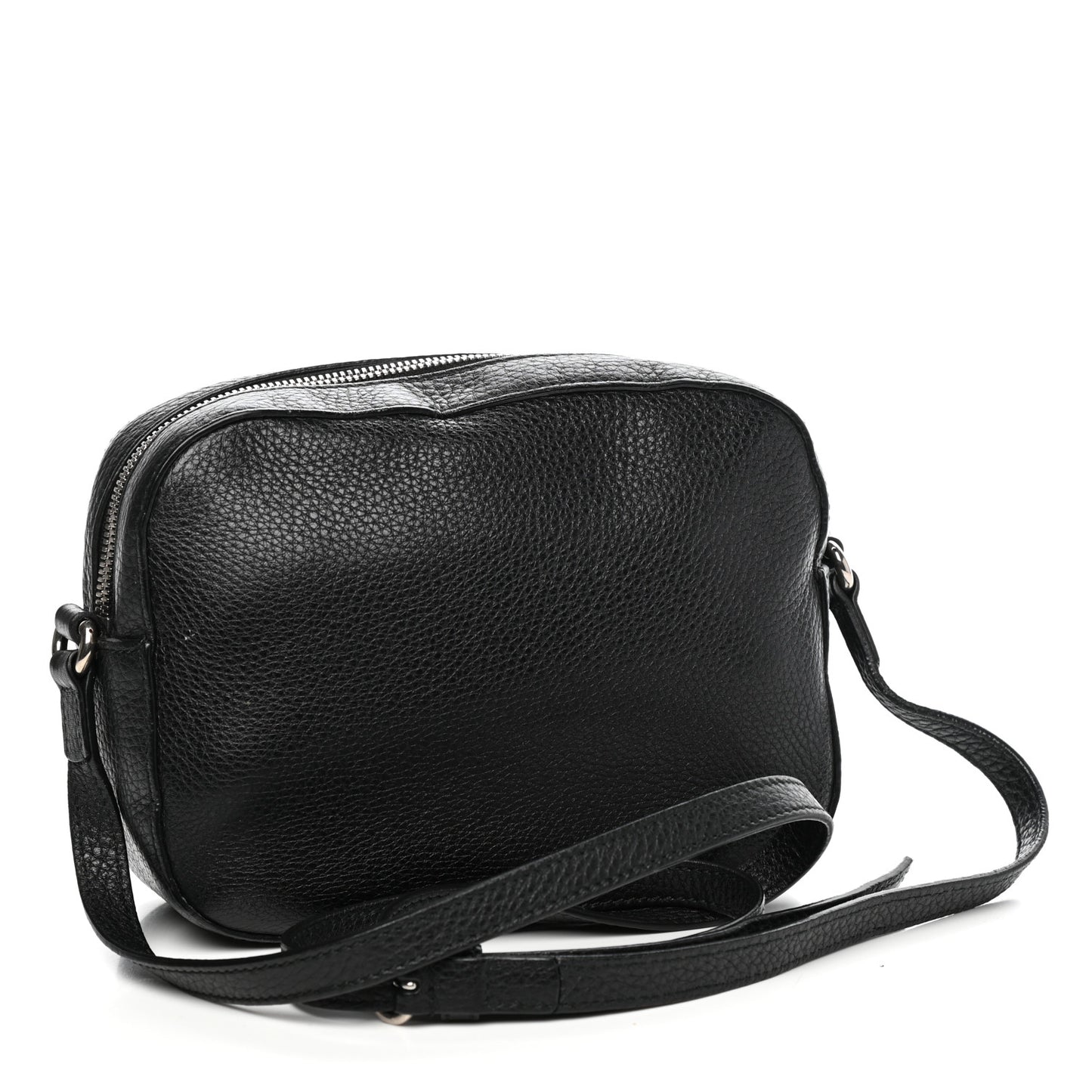 Pebbled Calfskin Studded Small Soho Disco Bag Black
