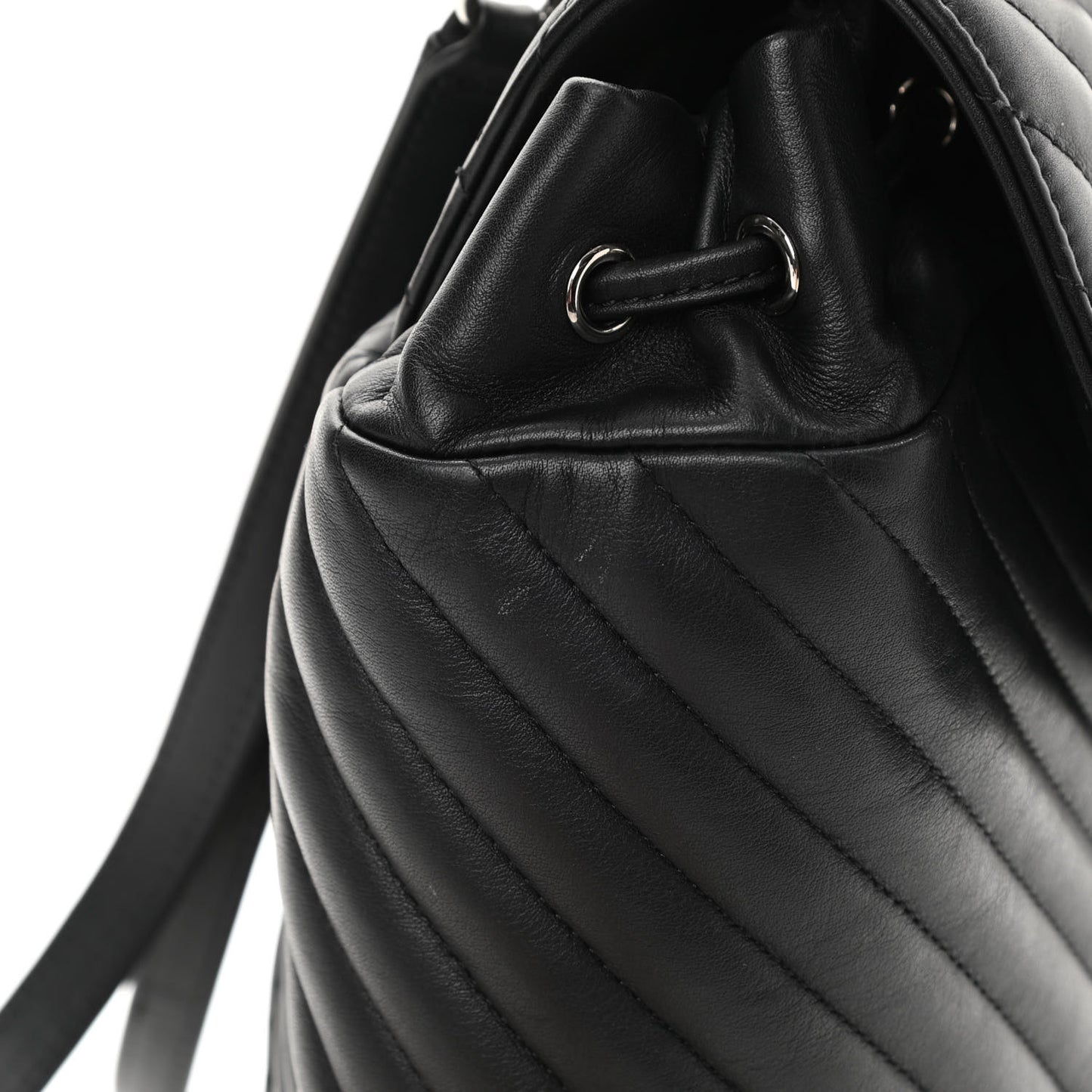 Calfskin Chevron Quilted Large Urban Spirit Backpack Black