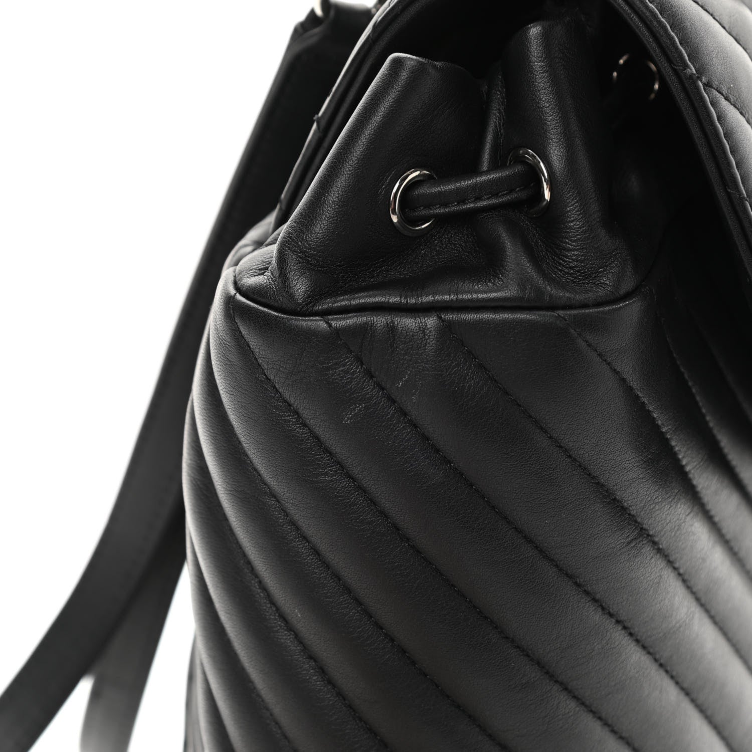 Chanel Calfskin Chevron Quilted Large Urban Spirit Backpack Black 14 of 16