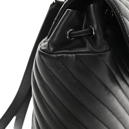 Chanel Calfskin Chevron Quilted Large Urban Spirit Backpack Black 14 of 16