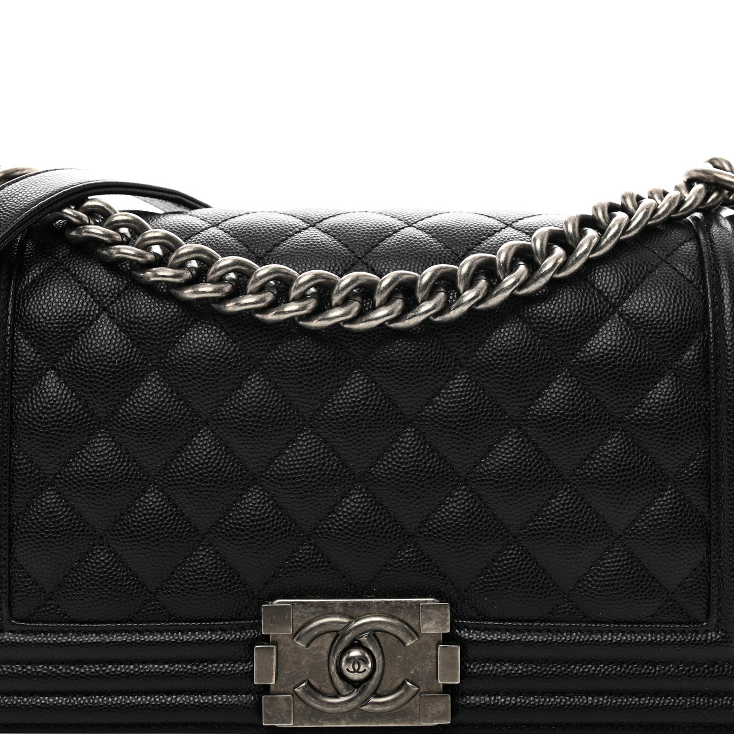 Caviar Quilted Medium Boy Flap Black