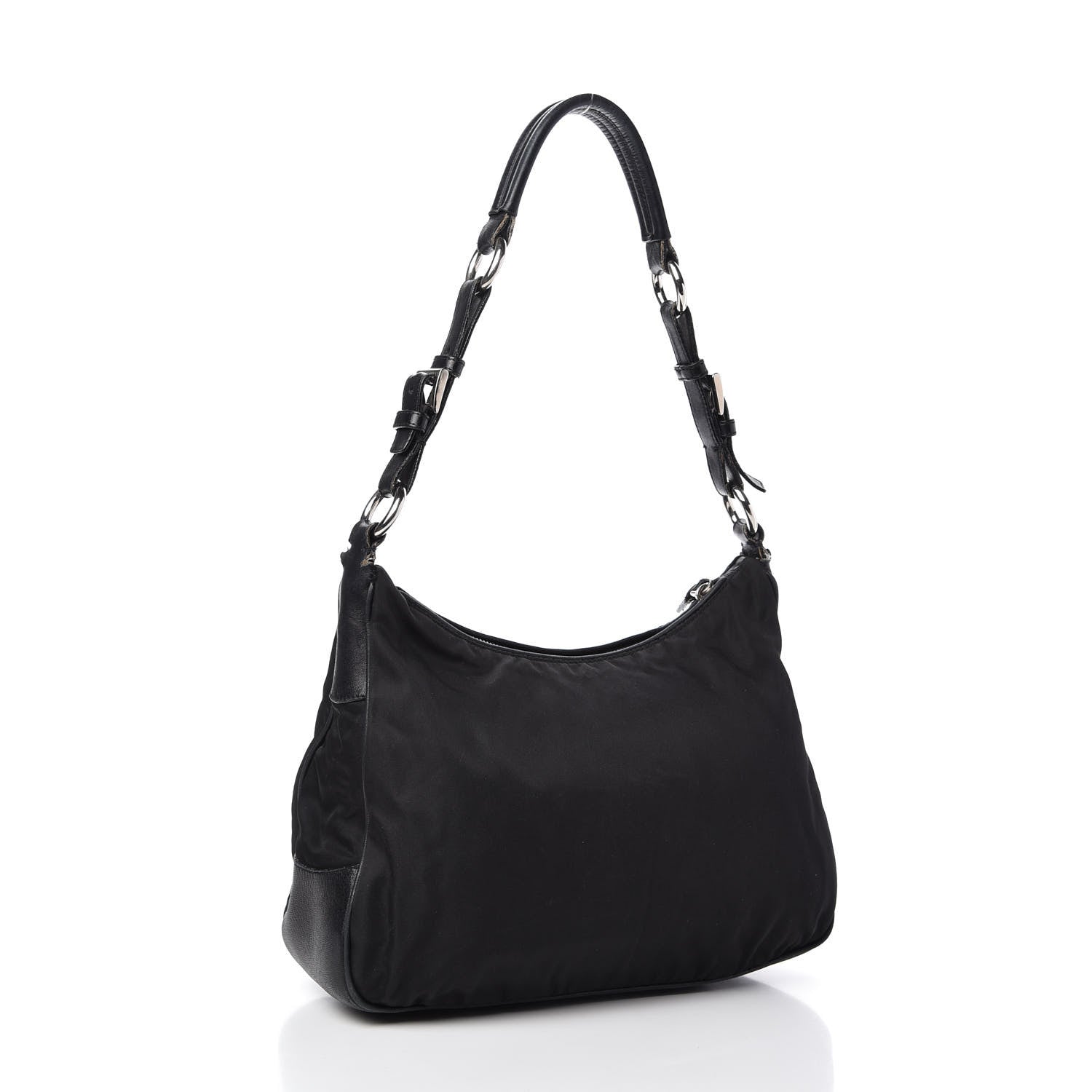 Prada Tessuto Nylon Vitello Shoulder Bag Black 3 of 15