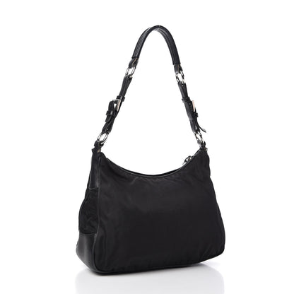 Prada Tessuto Nylon Vitello Shoulder Bag Black 3 of 15