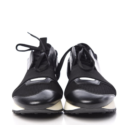 Balenciaga Mesh Calfskin Neoprene Suede Womens Race Runner Sneakers 39 Black 2 of 7