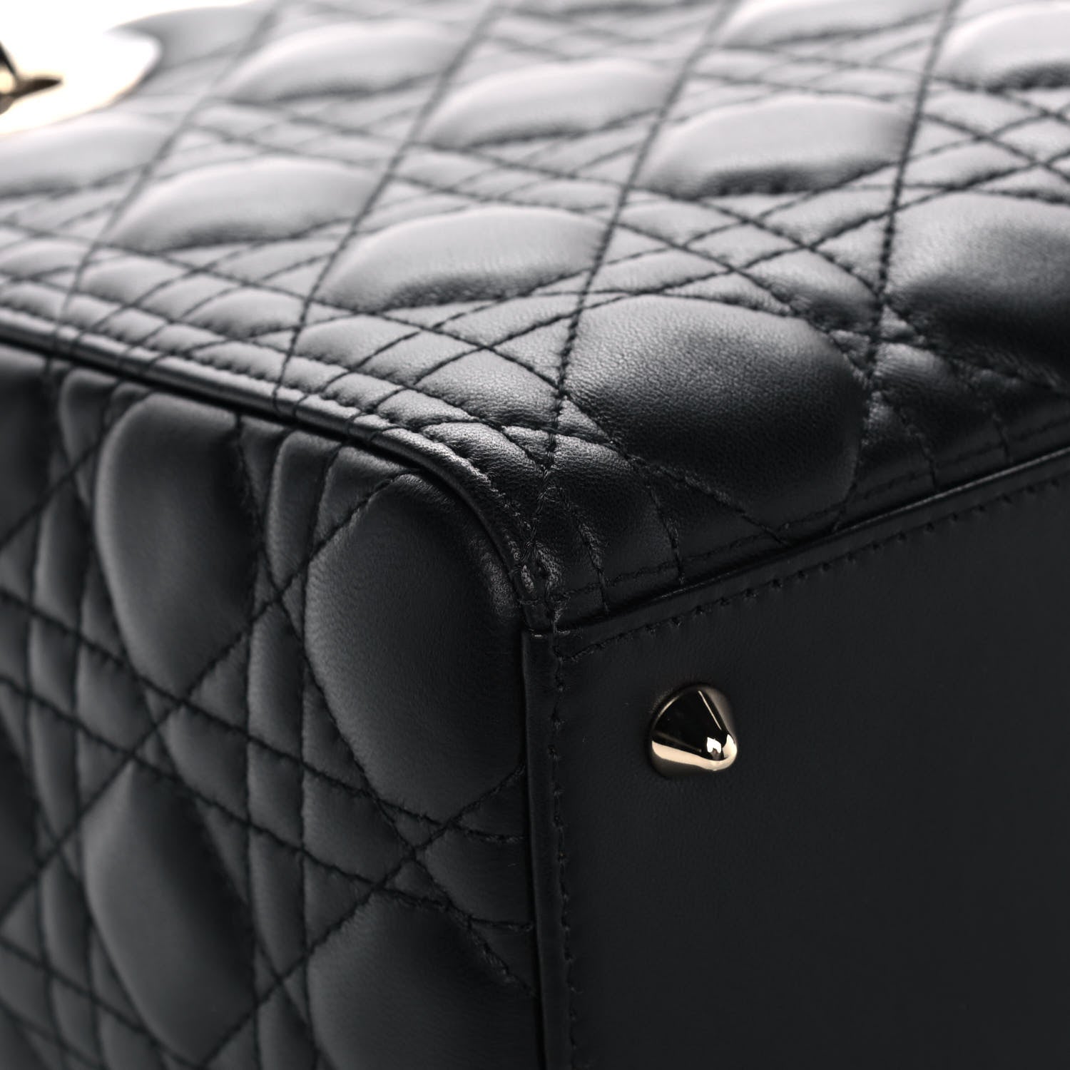 Christian Dior Lambskin Cannage Medium Lady Dior Black 11 of 14