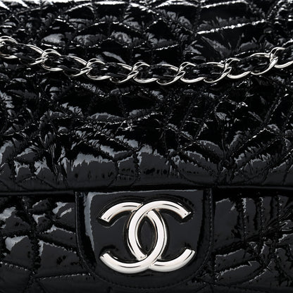 Chanel Vinyl Graphic Edge Flap Black 8 of 10