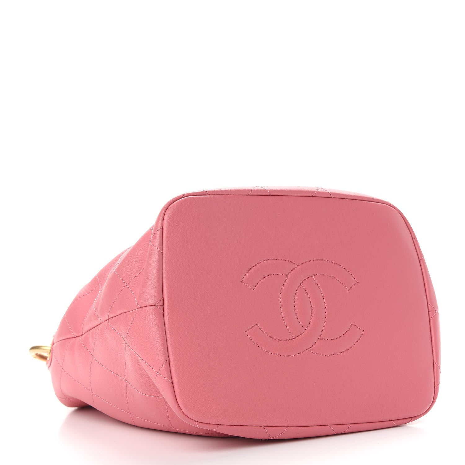 Chanel Lambskin Quilted Antique Signs Drawstring Bag Pink 4 of 9