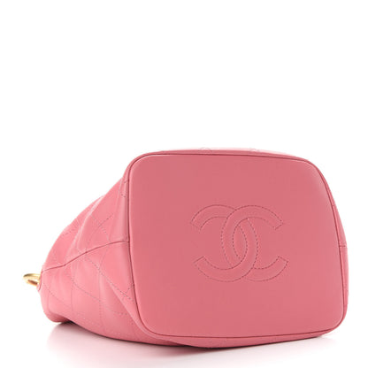 Chanel Lambskin Quilted Antique Signs Drawstring Bag Pink 4 of 9