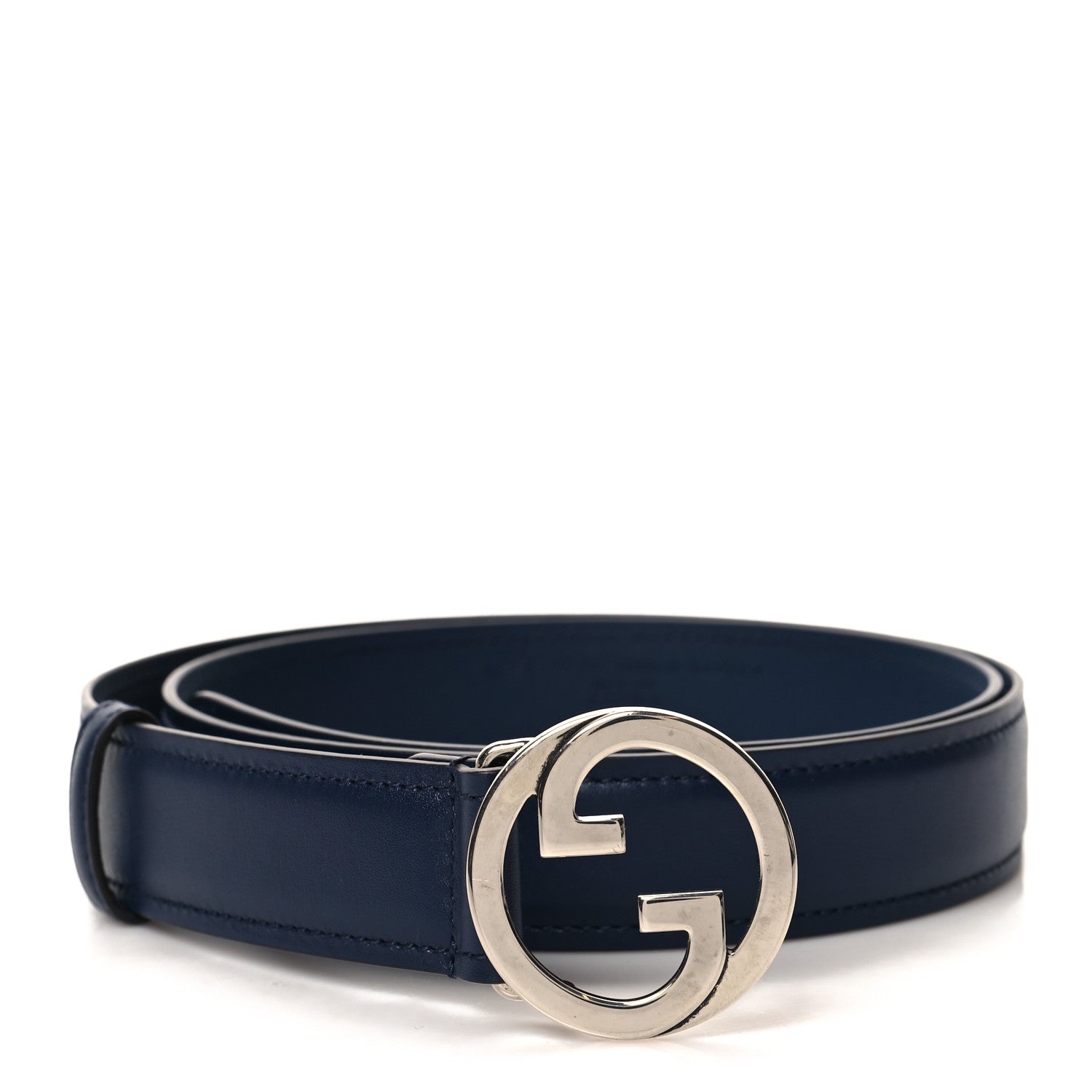Gucci Lux Calfskin Blondie Interlocking G 30mm Belt 90 36 Blue Agata 1 of 6