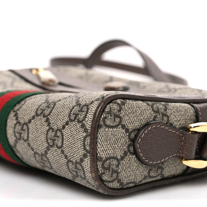 Gucci GG Supreme Monogram Web Mini Ophidia Shoulder Bag Brown 9 of 10